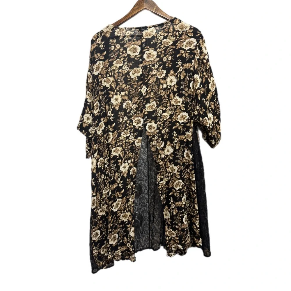 En Creme Kimono Women S Black Floral Excellent Lace Detail EJ90310VL Boho